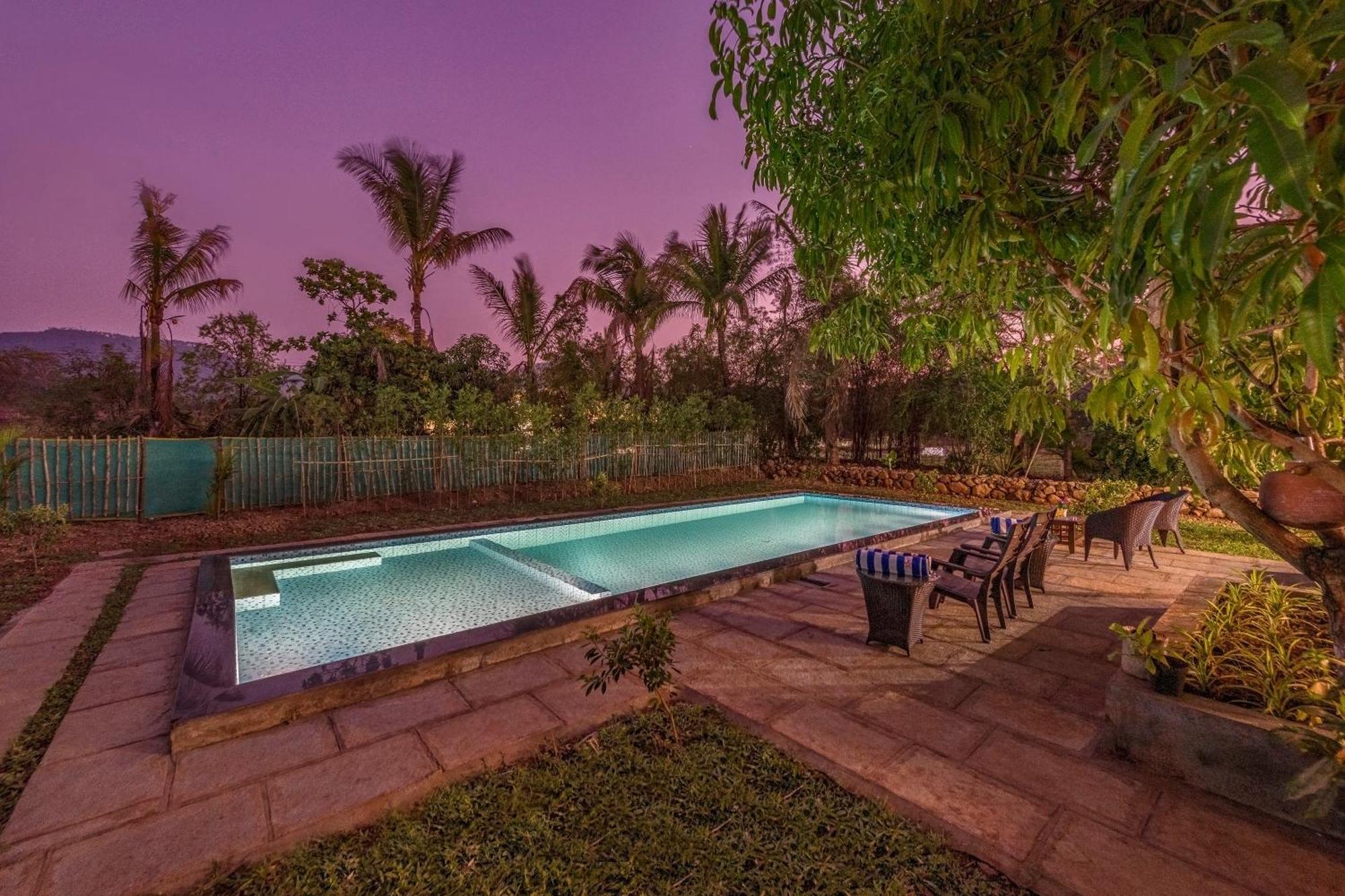 Saffronstays Lakeview Nivara - Farm Stay Villa With Private Pool Near 浦那 外观 照片